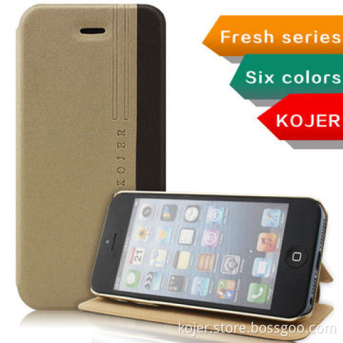 Popular Flip Mobile Phone Case for iPhone 5/5s without Stitching